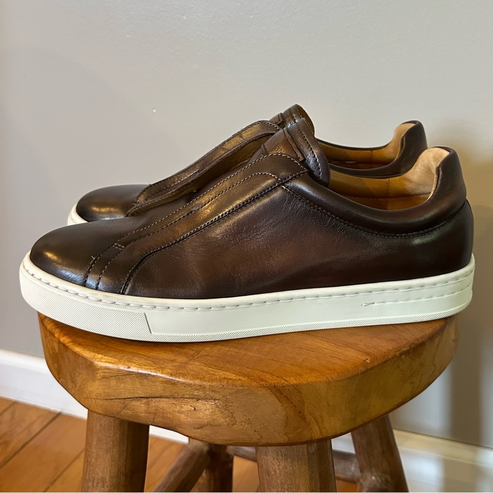 Magnanni Gasol Tobacco Brown Slip On Dress Sneaker